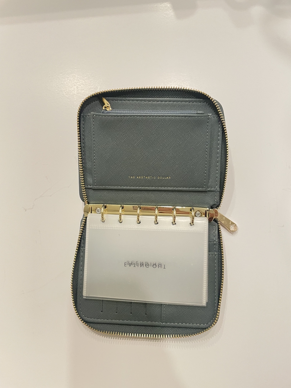 The Aesthetic Dollar-Compact Cash Stuffing Wallet Green-A7 + Envelope Bundle